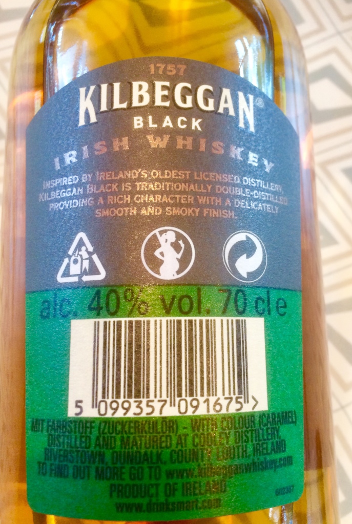 Kilbeggan Black, Lightly Peated Irish Whiskey, 40%, Blend |  WestmeathWhiskeyWorld
